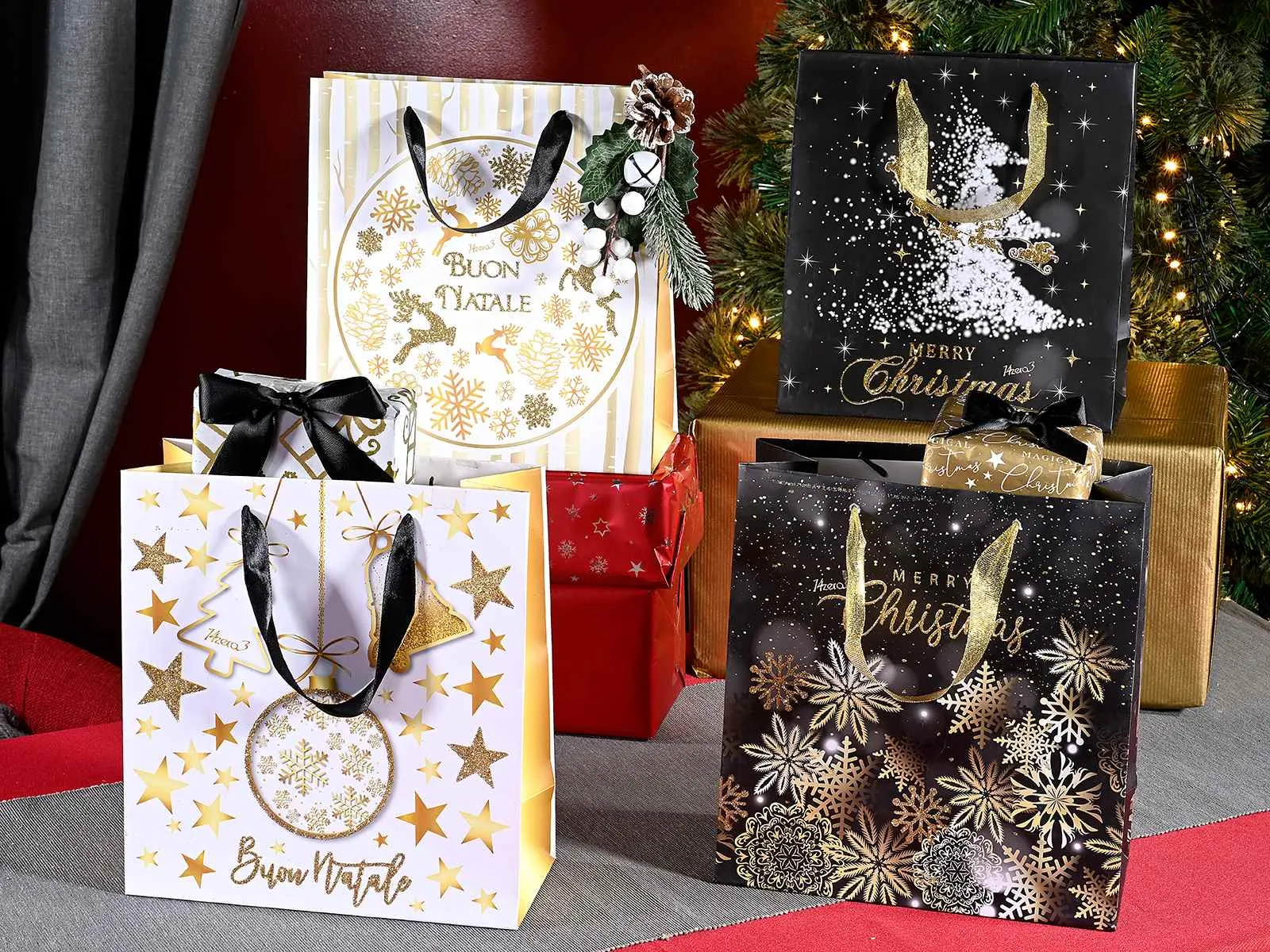 Weihnachtstüte Glitzer - groß