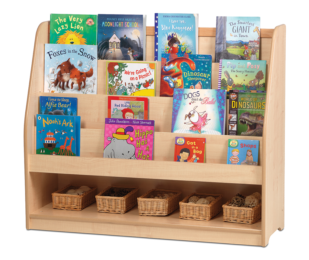 Kinderbuchregal, Bücherregal, Leseecke, Bilderbücher, Regal mit Aufbewahrung, Kinderbuchregal, Leseecke, Bücherregal, Kinderbücher, Bildungsregal