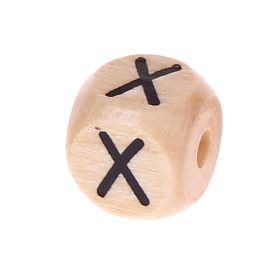 Buchstabenperlen Buchstabenwürfel Holz geprägt 10mm 'X' 151 auf Lager
