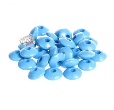 Holzlinsen 10mm • 50 Stück 'skyblau' 0 auf Lager