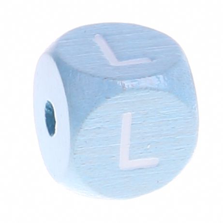 Buchstabenperlen babyblau 10x10mm 'L' 862 auf Lager