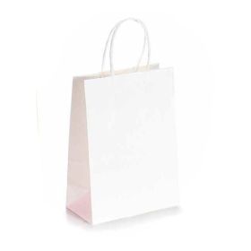 große farbige Geschenktüte • Papier 'weiß' 12 auf Lager