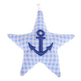 Fabric star with motif 'Anchor baby blue' 0 in stock 