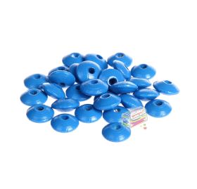 Linsen-Perlen Holzlinsen 10mm • 50 Stück 'mittelblau' 135 auf Lager
