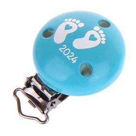 Pacifier clip baby feet 2024 'light turquoise' 19 in stock 