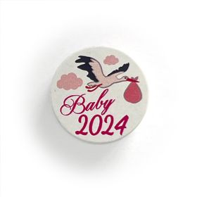 Motivperle Scheibe Baby 2024 'babyrosa' 27 auf Lager