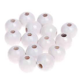 Wooden beads 10mm - 50 pieces 'white' 287 in stock 