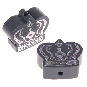 Motif bead royal crown silver glitter 'gray' 755 in stock 