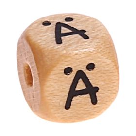 Printed wooden letter cubes 11 mm B-ware 10 pieces 'Ä' 0 in stock 