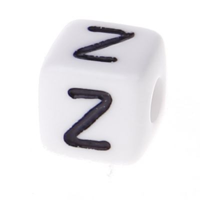 Buchstabenwürfel Kunststoff 10x10mm weiß/schwarz • 10 Stk 'Z' 301 auf Lager