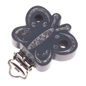 Schmetterlingclip Glitzer 'grau' 405 auf Lager