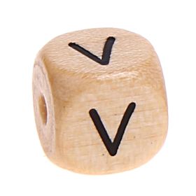 Buchstabenwürfel Holz geprägt 10 mm 'V' 0 auf Lager