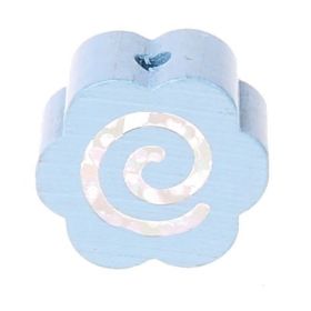 Motivperle Glitzerblümchen Spirale 'babyblau' 636 auf Lager