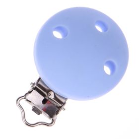 Silicone clip pacifier clip 35mm 'baby blue' 622 in stock 