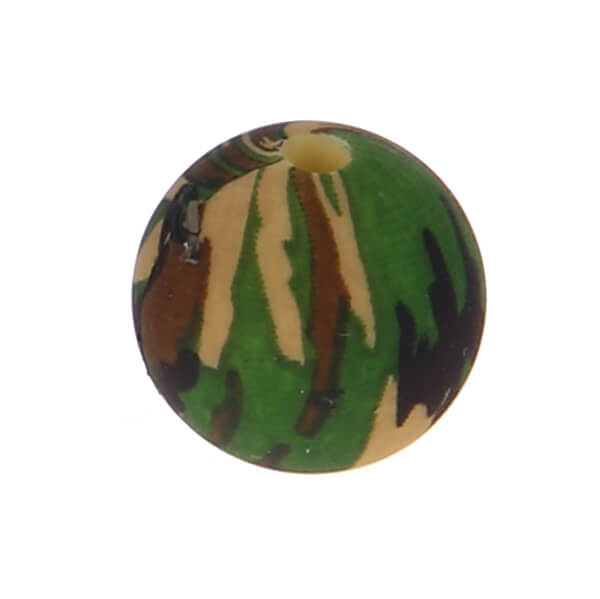 Silikonperle 12mm Muster 'camouflage' 10 auf Lager