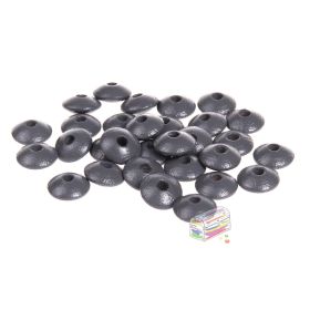 Linsen-Perlen Holzlinsen 10mm • 50 Stück 'grau' 137 auf Lager