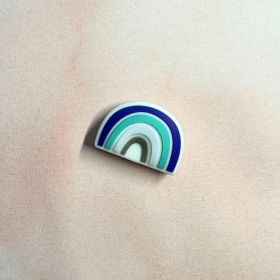 Regenbogen-Motivperle aus Silikon 'blau' 6 auf Lager