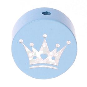 Glitter crown motif bead 'baby blue' 0 in stock 