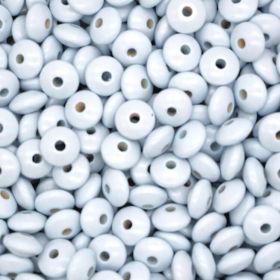 Linsen-Perlen • Holzlinsen 14mm • 50 Stück 'babyblau' 62 auf Lager