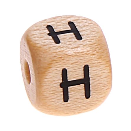 Buchstabenwürfel Holz bedruckt 11 mm B-ware 10 Stück 'H' 0 auf Lager