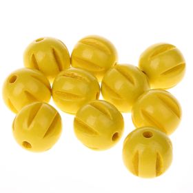 Longitudinal grooved beads 14mm - 10 pieces 'yellow' 146 in stock 