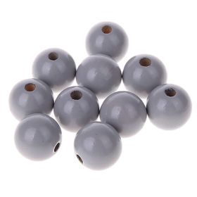 Wooden beads 15mm - 10 pieces 'light gray' 156 in stock 