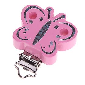 Glitter butterfly clip 'baby pink' 254 in stock 