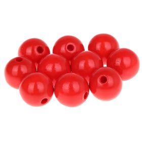 Wooden beads 18mm - 10 pieces 'red' 2 in stock 