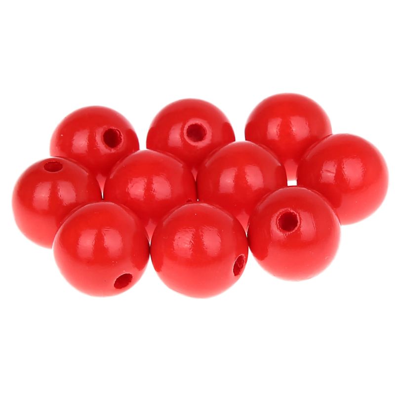 Holzperlen 18mm • 10 Stück 'rot' 118 auf Lager