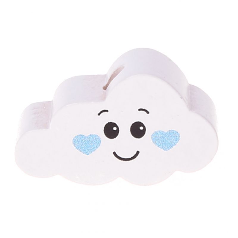 Motivperle Wolke Gesicht 'weiß-babyblau' 100 auf Lager