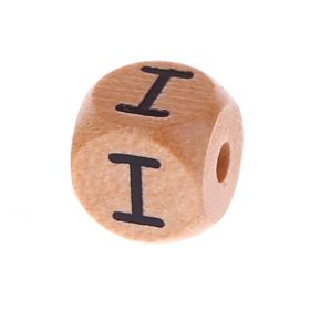 Buchstabenperlen Buchstabenwürfel Holz geprägt 10mm 'I' 643 auf Lager