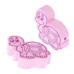 Turtle motif bead - 10 pieces 'pink' 8 in stock 