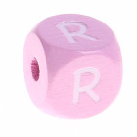 Wooden letters pink 10 mm x 10 mm 'R' 535 in stock 