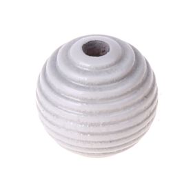 Rillenperlen 14mm • 10 Stück 'hellgrau' 296 auf Lager