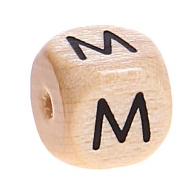 Buchstabenwürfel Holz bedruckt 11 mm B-ware 10 Stück 'M' 0 auf Lager