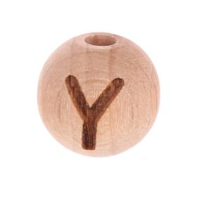 Letter beads 12mm with laser engraving - drilled vertically 'Y' 79 in stock 