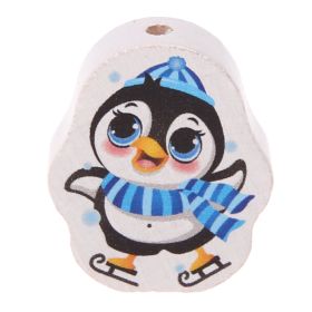 Motivperle Pinguin 'Schal blau' 24 auf Lager