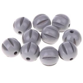 Longitudinal grooved beads 14mm - 10 pieces 'light gray' 28 in stock 