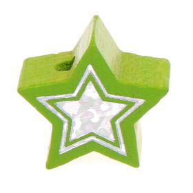 Glitter star motif bead 'yellow-green' 647 in stock 