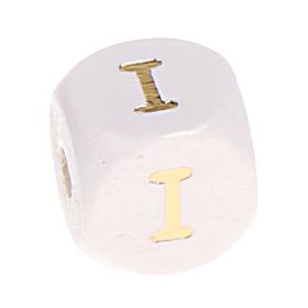 Letter beads white-gold 10mm x 10mm 'I' 1812 in stock 
