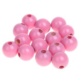 Wooden beads 12mm - 25 pieces 'baby pink' 97 in stock 