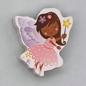 Wooden bead fairy 'brown-pink' 7 in stock 
