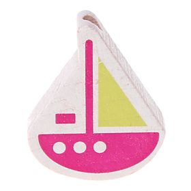 Motivperle Schiffchen 'dunkelpink-lemon' 332 auf Lager