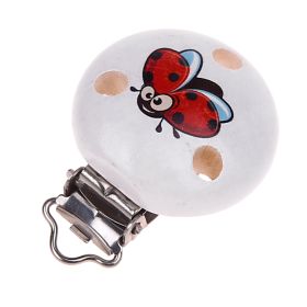 Pacifier clip ladybug 'white' 0 in stock 