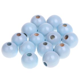 Holzperlen 12mm • 25 Stück 'babyblau' 75 auf Lager