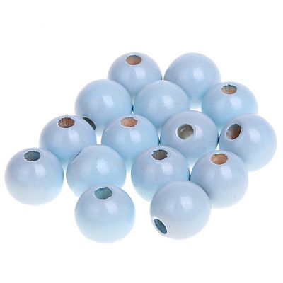 Holzperlen 12mm • 30 Stück 'babyblau' 150 auf Lager