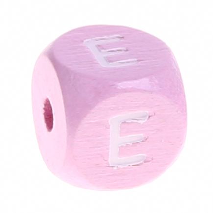 Wooden letters pink 10 mm x 10 mm 'E' 955 in stock 