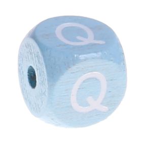 Buchstabenperlen babyblau 10x10mm 'Q' 314 auf Lager