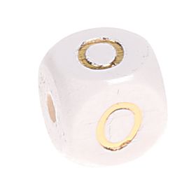 Buchstabenperlen weiss-gold 10mm x 10mm 'O' 317 auf Lager