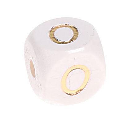 Buchstabenperlen weiss-gold 10mm x 10mm 'O' 195 auf Lager